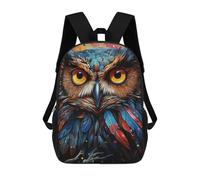 sinyumoney Colorful Mystical Owl Artwork -1 Backpack School Secondary Causal Travel High School Bags for Men/Women 17inch