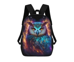 sinyumoney Colorful Mystical Owl Artwork -2 School Bag 3D Printed Backpacks Fashion Kids School Backpack Boys Rucksacks for Boys Middle School Students 17inch