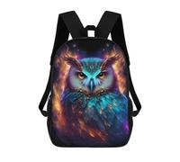 sinyumoney Colorful Mystical Owl Artwork 3D Printed Children's School Backpack for Kids Travel Rucksacks Book Bags Kids School Bag 17inch