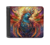 sinyumoney Colorful Mythical Bird Artwork -1 3D Print Men's Wallet Credit Card Holder Slots Note Section Modern Style Wallets for Boys Girls 11.7cm*9.5cm