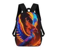 sinyumoney Colorful Mythical Bird Artwork 3D Printed Children's 17 Inch Backpacks 3D Printed Casual School Bag for Boys Elementary And Middle