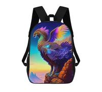 sinyumoney Colorful Mythical Bird Artwork Children's 17 Inch School Backpack 3D Printed Cool Knapsack for Kids Travel Rucksacks Book Bags Kids School Bag