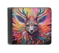 sinyumoney Colorful Mythical Creature 3D Print PU Leather Wallet Slots ID Window Slim Elegant Leather Wallet Craftsmanship Gifts 11.7cm*9.5cm