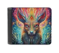 sinyumoney Colorful Mythical Creature 3D Print PU LeatherMen's Wallet Credit Card Slots Leather RFID Fashion Slim Wallets Youth Guys 11.7cm*9.5cm
