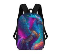 sinyumoney Colorful Mythical Creature Kids Backpacks,3D Personalized School Bookbags for Boys Girls Large Schoolbags Casual Daypack 17inch