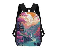 sinyumoney Colorful Natural Landscape Rucksack Fashion Stationery Backpack Waterproof Casual Daypacks for Men, Women & Teenage Boys 17inch