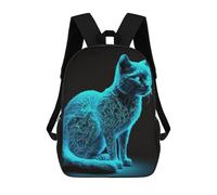 sinyumoney Colorful Neon Cat Backpacks Kids School Backpack School Bag 3D Printed Fashion School Bags for Boys Elementary And Middle School Students 17inch