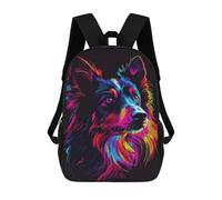 sinyumoney Colorful Neon Dog Art Print-2 Rucksack School Secondary High School College Backpack Travel for Campus Outdoor Travel Sports 17inch