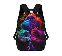 sinyumoney Colorful Neon Tree Artwork 3D Printed Children's School Backpack for Kids High Capacity Travel Rucksacks Book Bags Kids School Bag Back Pack 17inch