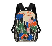 sinyumoney Colorful New York City Skyline Illustration Children's 17 Inch School Backpack 3D Printed Casual Daypacks for Kids Travel Rucksacks Book Bags Kids School Bag