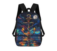 sinyumoney Colorful Night Anchor Reflection 17inch School Bag 3D Printed Children's School Backpack Casual Fashion Travel Backpacks for Kids School Students