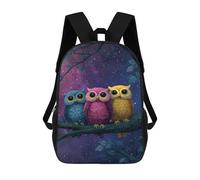 sinyumoney Colorful Night Owls Art Print-1 Backpack School Bag Business Durable Laptop Bag for Boys/Girls/Teenagers 17inch