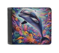 sinyumoney Colorful Ocean Dreams-1 3D Print Clutch Purse Use Holds Bills RFID Blocking Banknote Compartments Durable Leather Men's Wallet 11.7cm*9.5cm