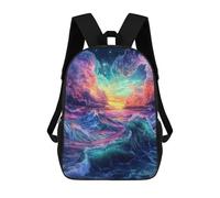 sinyumoney Colorful Ocean Sunset Backpack School Water Resistant Travel Backpack Computer Bag - Perfect for Travel, Work And Daily Use 17inch