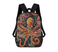 sinyumoney Colorful Octopus Art Print -1 Backpacks Kids 17inch School Backpack School Bag 3D Printed School Bag for Boys Elementary And Middle School Students