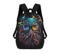sinyumoney Colorful Octopus Art Print-12 Children's 17 Inch School Backpack 3D Printed Cool Knapsack for Kids Travel Rucksacks Book Bags Kids School Bag