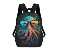 sinyumoney Colorful Octopus Art Print-14 Backpack School Water Resistant Travel Backpack Computer Bag - Perfect for Travel, Work And Daily Use 17inch