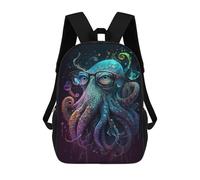 sinyumoney Colorful Octopus Art Print-9 Backpack School Bag Fashion Stationery Backpack Waterproof Casual Daypacks- Perfect for Travel, Work And Daily Use 17inch