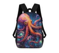 sinyumoney Colorful Octopus Artwork -3 Backpack Kids School Bag Boys Cartoon 3D Print Students Schoolbag Laptop Daypack for Boys Girls 17inch