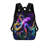 sinyumoney Colorful Octopus Artwork-3 School Bag 3D Printed Children's School Backpack Casual Fashion Travel Backpacks for Kids School Students 17inch