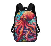 sinyumoney Colorful Octopus Artwork-7 Fashion Student School Backpack Suitable for Boys Girls Kids Casual Outdoor Travel Essential Daypack 17inch