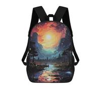 sinyumoney Colorful Of Nature Retro Children's Backpacks School Backpack 3D Printed Backpack for Kids Travel Rucksacks Book Bags Kids School Bag 17inch