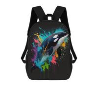 sinyumoney Colorful Orca Art Print Backpack School Daypacks Business Backpack Water Resistant Bookbag for Camping Outdoor Adventures And Daily Travel 17inch