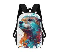 sinyumoney Colorful Otter Animals School Bag Bookbag 3D Printed Children's Backpacks for Kids Boy Girl Book Bags Kids School Bag Travel Rucksacks 17inch