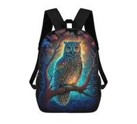 sinyumoney Colorful Owl Artwork-8 Backpack Cartoon Plush Bag, 3D Backpack for Kids School Bag Birthday Gift Idea for Boys And Girls 17inch