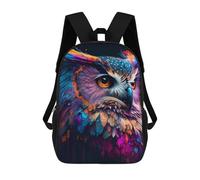 sinyumoney Colorful Owl Portrait Backpack 3D Print Kids Bag Elementary Students Daypack Lightweight School Bag for Children Girls Boys Nursery Lunch Pack 17inch