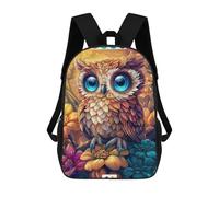 sinyumoney Colorful Owl with Blue Eyes Backpack School Bag Water Resistant School Bag Business Backpack for Boys/Girls/Teenagers 17inch