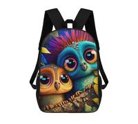 sinyumoney Colorful Owls in Fantasy Forest School Bags Work Laptop Backpack Rucksack Bag for Campus Outdoor Travel Sports 17inch