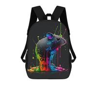 sinyumoney Colorful Paint Dripping Rat Art Backpack School Work Business College School for Men, Women & Teenage Boys 17inch