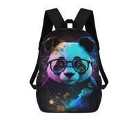 sinyumoney Colorful Panda Art Print-2 Children's 17 Inch School Backpack 3D Printed Cool Knapsack for Kids Travel Rucksacks Book Bags Kids School Bag