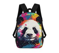 sinyumoney Colorful Panda Art Print-2 School Backpack High Secondary School Bags Casual Backpack for Girl, Teen Girls 17inch