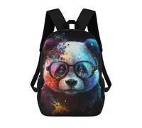 sinyumoney Colorful Panda Art Print-7 3D Printed 17 Inch School Backpack Children's Backpacks 3D Printed Cool Knapsack for Boys Elementary And Middle