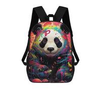sinyumoney Colorful Panda Artwork-5 School Bag 3D Printed Backpacks Fashion Kids School Backpack Boys Rucksacks for Boys Middle School Students 17inch
