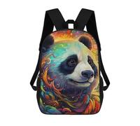 sinyumoney Colorful Panda Artwork-6 Kids Backpacks,3D Personalized School Bookbags for Boys Girls Large Schoolbags Casual Daypack 17inch