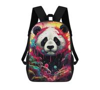 sinyumoney Colorful Panda Artwork Backpack 3D Print Kids Bag Elementary Students Daypack Lightweight School Bag for Children Girls Boys Nursery Lunch Pack 17inch