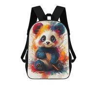 sinyumoney Colorful Panda Bear School Backpack 3D Printed School Bags Boys Girls Laptop Backpack for Kids/Students/Adults 17inch