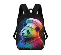 sinyumoney Colorful Panda Chef Art Print School Bags Large Water Resistant Laptop Backpack - Perfect for Travel, Work And Daily Use 17inch