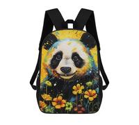 sinyumoney Colorful Panda Floral Art Fashion Student School Backpack Suitable for Boys Girls Kids Casual Outdoor Travel Essential Daypack 17inch