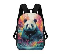 sinyumoney Colorful Panda Forest-1 Backpacks 3D Printed Kids School Backpack School Bag Fashion Rucksacks for Boys Elementary And Middle School Students 17inch