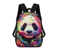 sinyumoney Colorful Panda Illustration School Backpack Secondary Causal Travel High School Bags for Campus Outdoor Travel Sports 17inch
