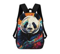 sinyumoney Colorful Panda Mountain Art Children's Backpack, Schoolbag Large Capacity Students Bookbag Rucksack Knapsack for Boys Girls Adults Teen 17inch