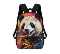 sinyumoney Colorful Panda Portrait-2 Backpack Kids School Bag Boys Cartoon 3D Print Students Schoolbag Laptop Daypack for Boys Girls 17inch