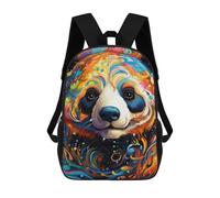 sinyumoney Colorful Panda Portrait-3 Backpack School Bag Large School Backpack for Boys for Camping Outdoor Adventures And Daily Travel 17inch