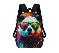 sinyumoney Colorful Panda Sunglasses Art -1 Backpack Schoolbags for Boys Girls Casual Sport Daypack Elementary Primary Large Capacity Bookbags 17inch