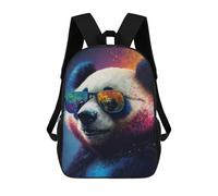 sinyumoney Colorful Panda Sunglasses Art Print-2 Backpack School Rucksack Casual Daypacks School Work Travel Bag for Men, Women & Teenage Boys 17inch