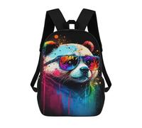 sinyumoney Colorful Panda Sunglasses Art Print-3 School Backpack Water Resistant Travel Backpack Computer Bag for Men, Women & Teenage Boys 17inch